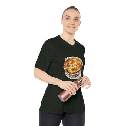 Women's V-Neck T-Shirt - Kitchen Wall Art with Food Illustration