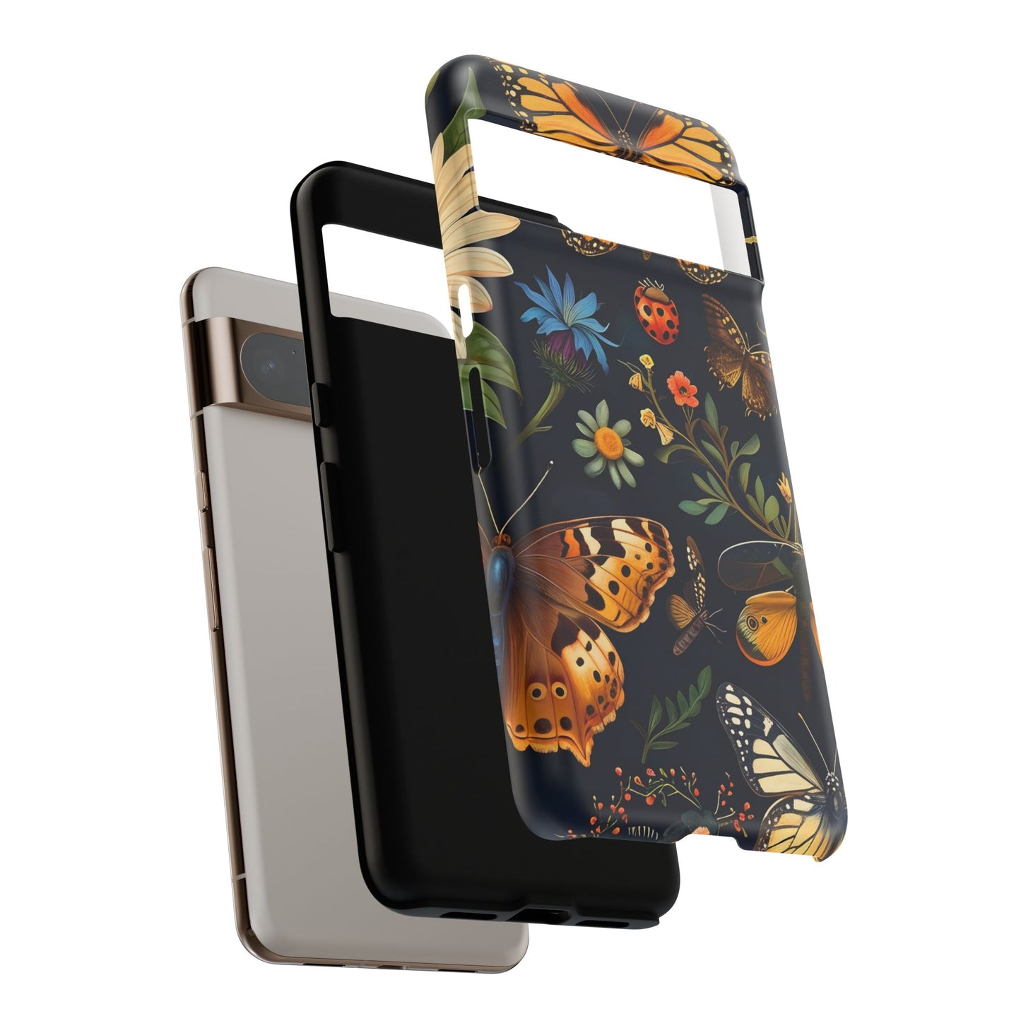 Nature-Inspired Phone Case | Floral Butterfly Design, Tough Phone Cover, Gift for Nature Lovers, Cute Butterfly Case, Home Decor