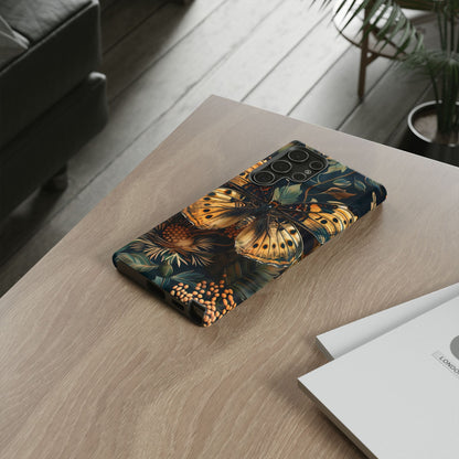 Butterfly Floral Phone Case, Tough Cases, Protective Cover, Unique Gift, Nature Lover, Art Print, Spring Decor