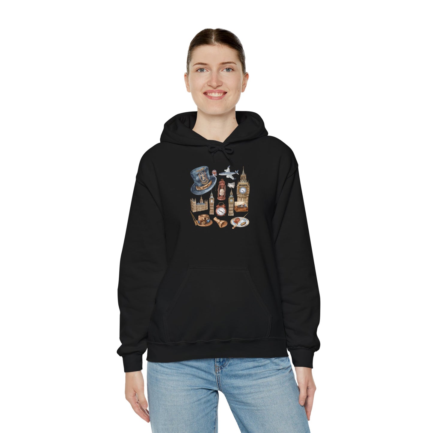 Unisex Heavy Blend™ Hooded Sweatshirt - Old World Charm - Vintage English Icons