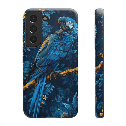 Tough Cases - Vibrant Blue Parrot Phone Case, Tropical Bird Phone Cover, Nature Lover Gift, Eco-Friendly Accessories, Unique Wildlife Decor