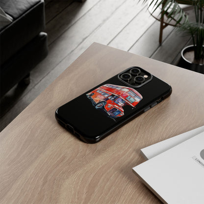 London Bus Phone Case, Tough iPhone Cover, Unique Gift for Travelers, Vintage Style Accessories, Holiday Present Idea