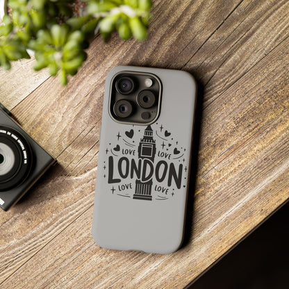 London Love Phone Case, Tough Cases, Stylish Phone Accessories, Unique Gift for Travelers, London Souvenir, Love Design