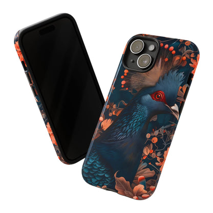 Vibrant Phone Case with Floral Peacock Design - Tough Cases, Artistic Phone Cover, Unique Gift for Nature Lovers, Stand Out Tech Accessory