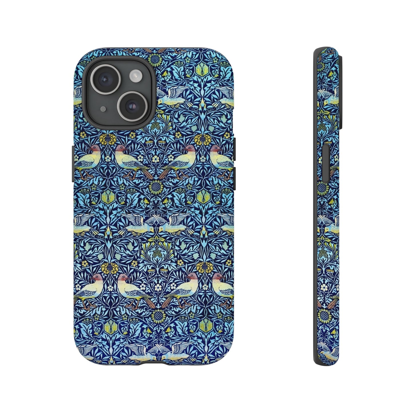 Bird and Floral Pattern Phone Case, Tough Cases, Gift for Nature Lovers, Eco-friendly, Custom Phone Accessories, All-Occasion