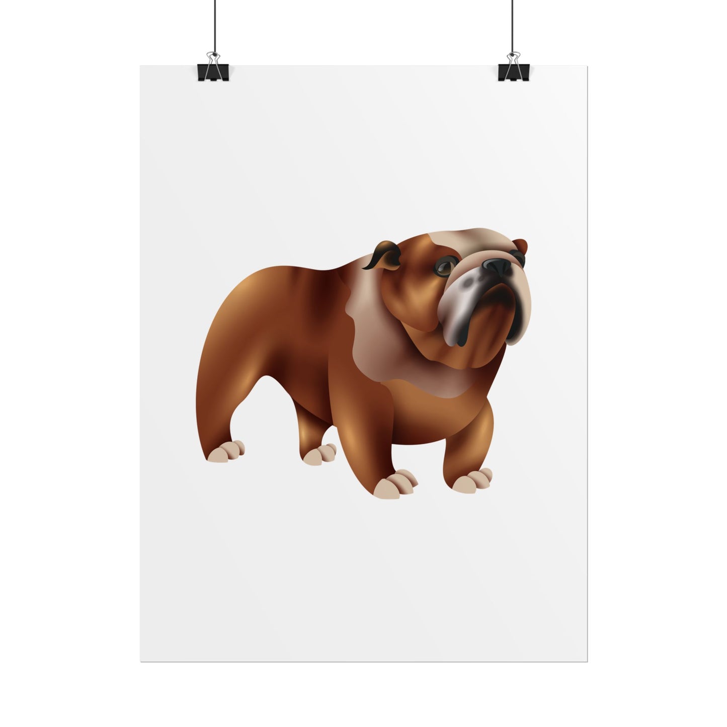 Bulldog Rolled Poster Art | Dog Lover’s Wall Decor | Unique Gift for Pet Owners | Living Room or Office Decor