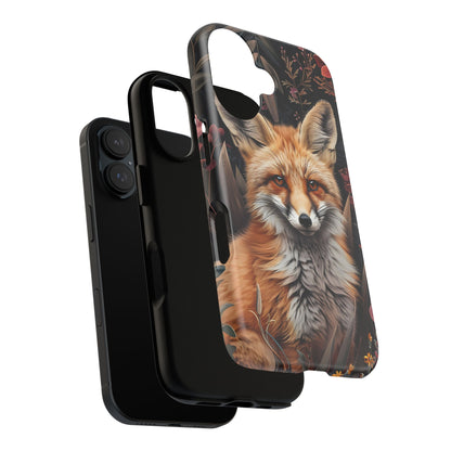 Fox Floral Phone Case, Tough Cases for Animal Lovers, Nature Themed Gift, Cute Phone Cover, Wild Fox Protector