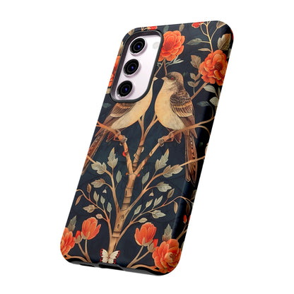 Floral Phone Case – Tough Cases with Bird Design, Unique Gift for Nature Lovers, Stylish Tech Accessory, Phone Cover, Artistic Case