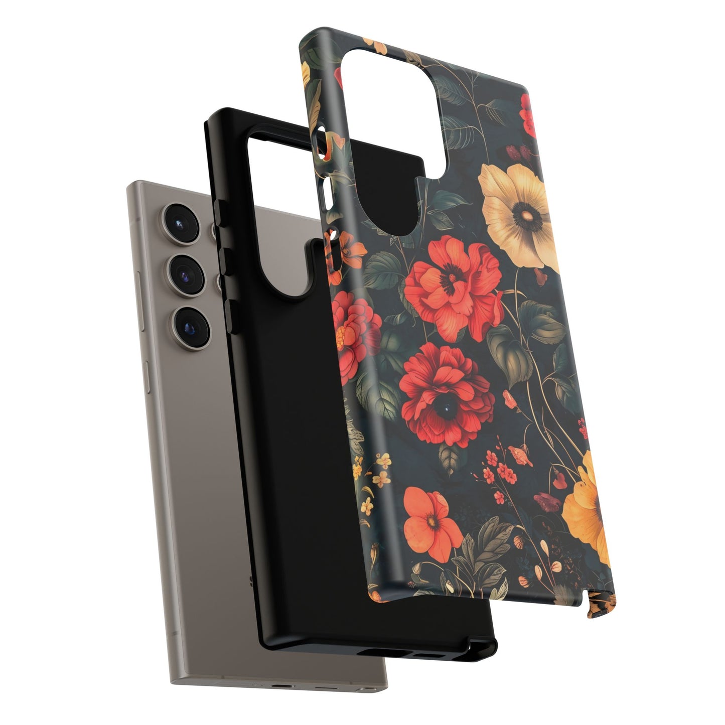 Floral Phone Case, Tough Cases, Flower Motif, Protective Cover, Gift for Her, Floral Design, Spring Accessory