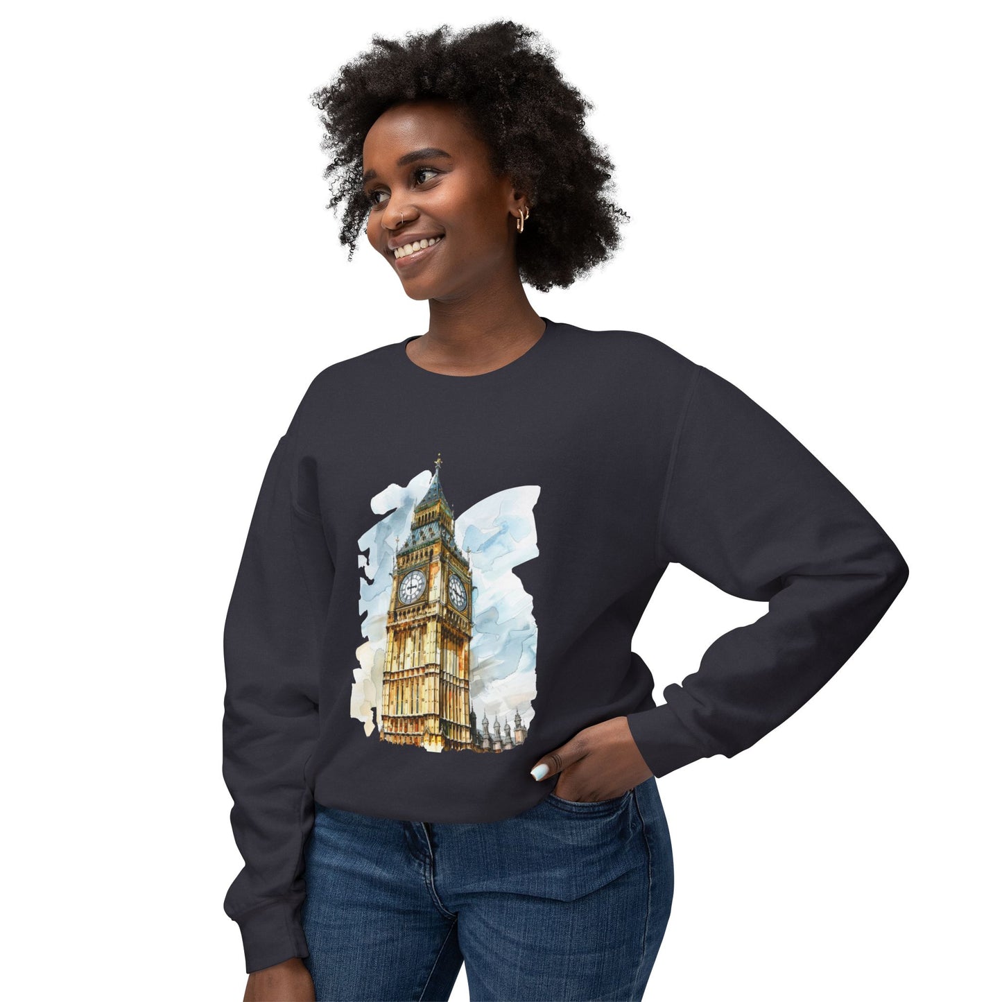 Unisex Lightweight Crewneck Sweatshirt - Historic Hands - The UK’s Clock Tower