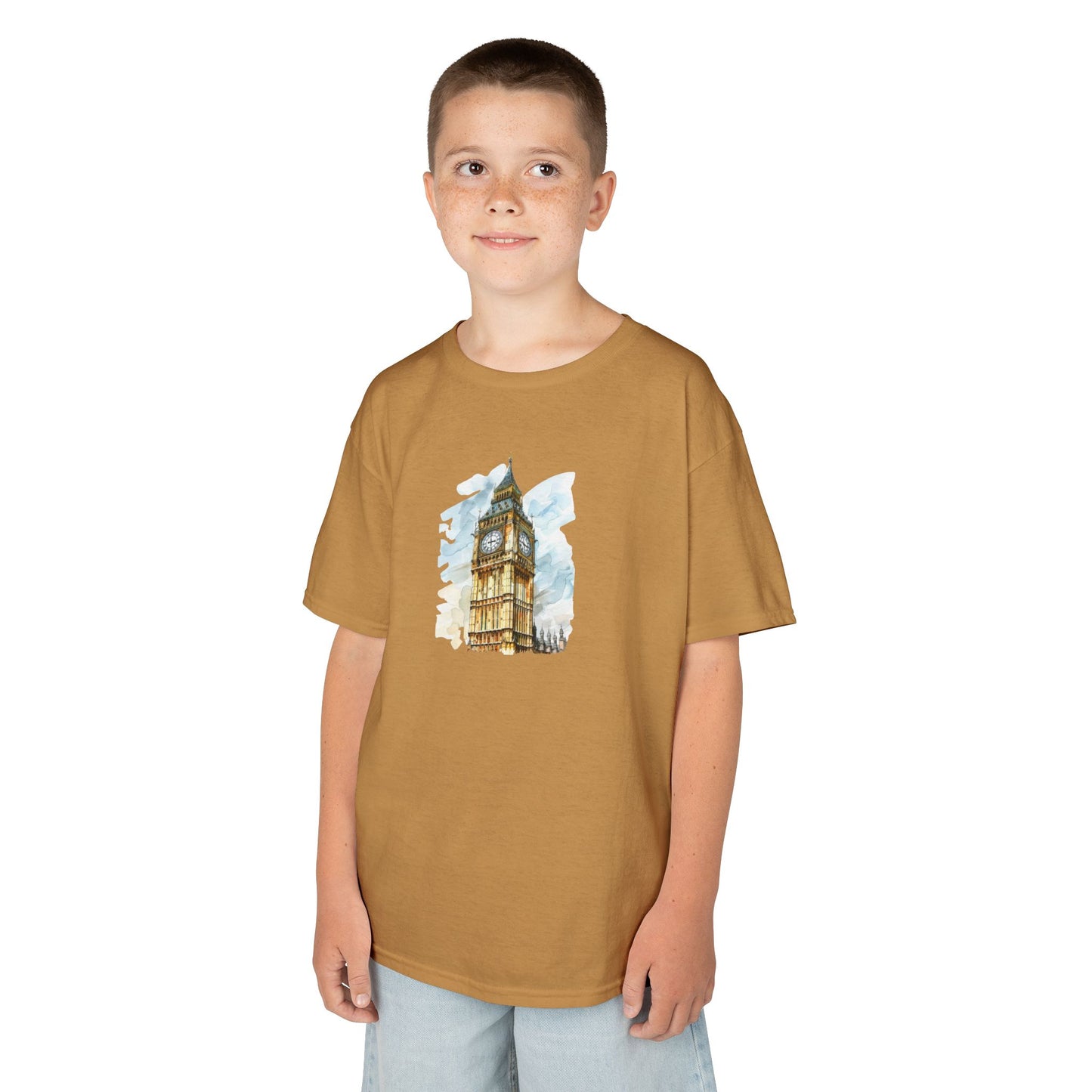 Kids Tee - Vintage Big Ben Wall Art Design -  Fun and Stylish Cotton Shirt for Young Explorers