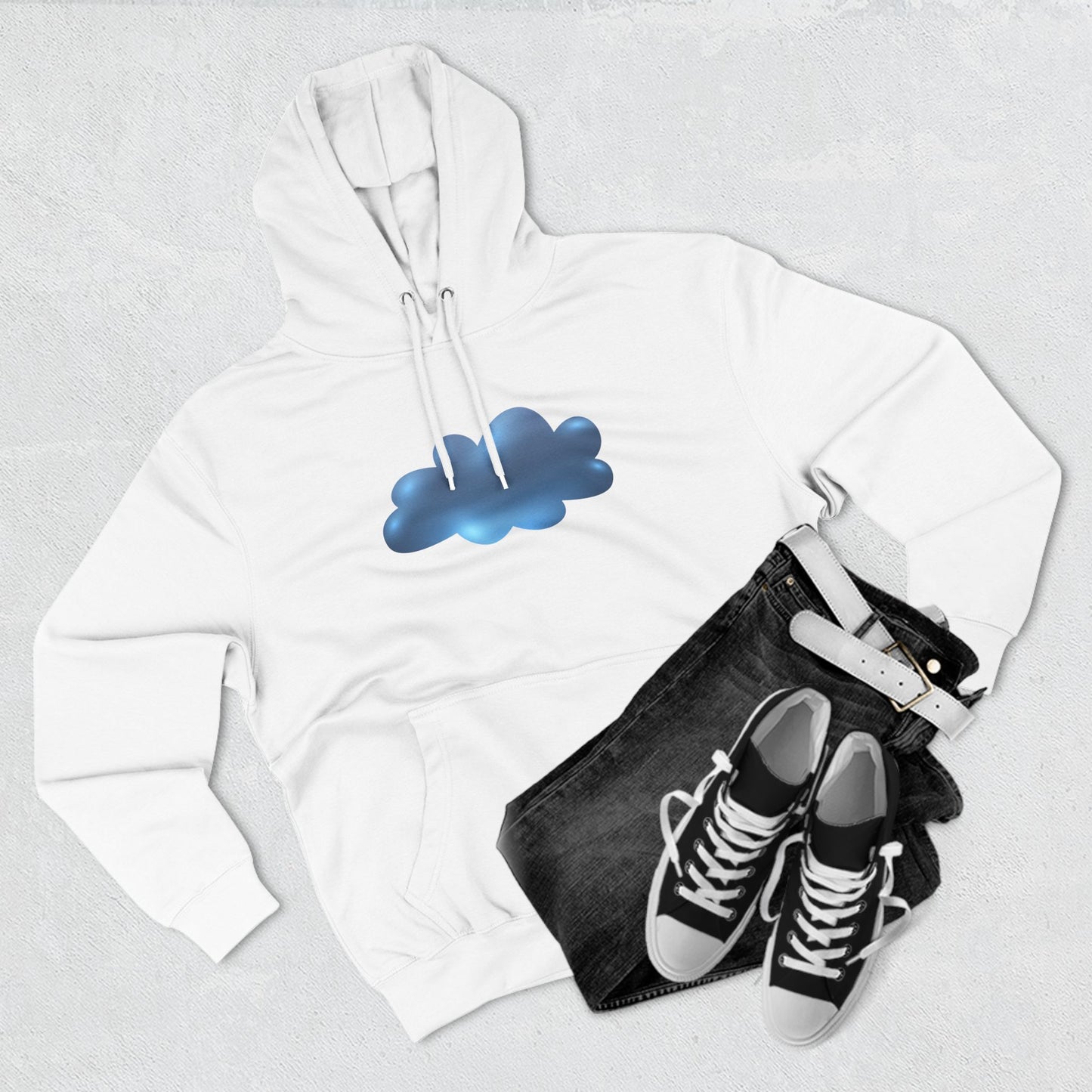 Three-Panel Fleece Hoodie - Serene Cloudscape