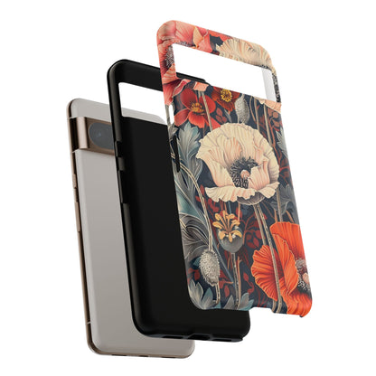 Floral iPhone Case, Tough Phone Cover, Artistic Protection, Flower Design, Unique Gift for Her, Phone Accessory, Trendy Tech