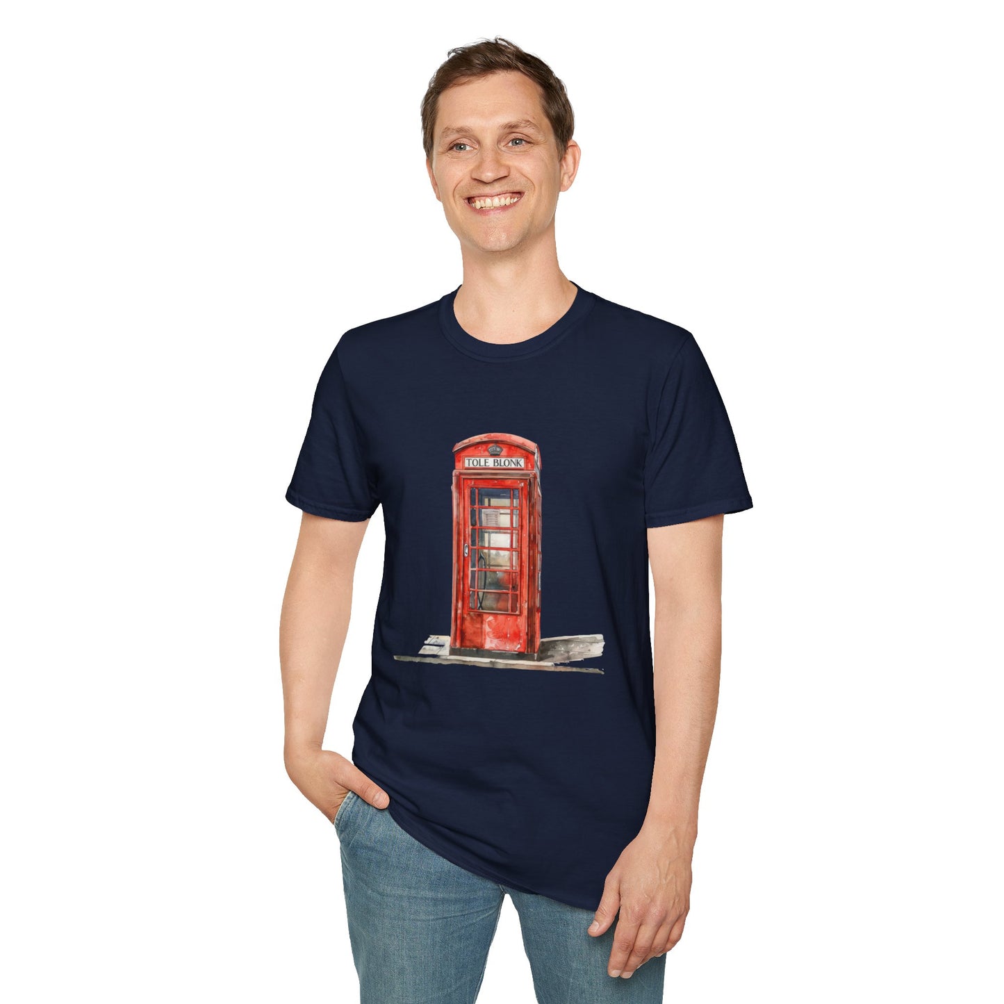 Unisex Softstyle T-Shirt - British Landmark - Public Telephone Booth