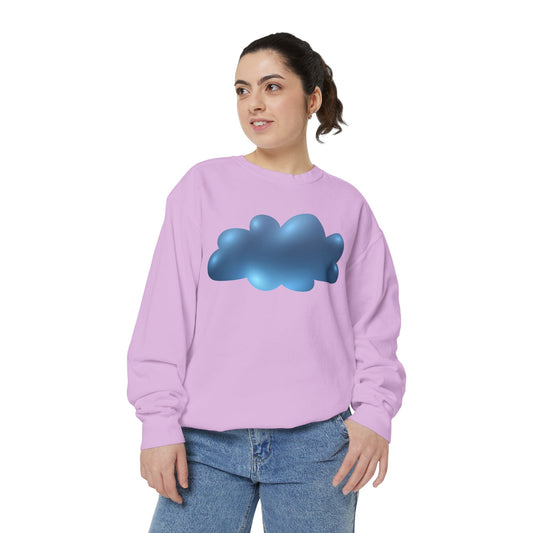 Unisex Garment-Dyed Sweatshirt - Serene Cloudscape - Dreamy Cloud Design