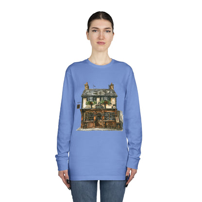 Long Sleeve Crewneck Tee - Charming British House - Classic Design and Warmth