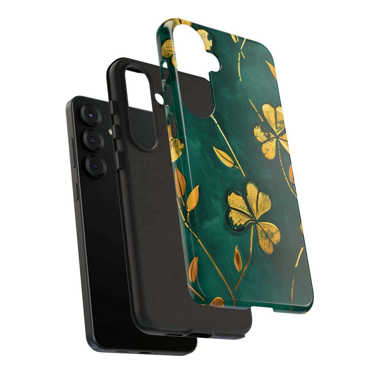 Floral Phone Case with Gold Accents, Tough Phone Cover, Stylish Phone Protector, Unique Gift for Her, Nature Lover Accessory