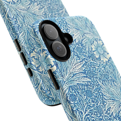 Stylish Phone Case, Tough Floral Phone Cover, Fashionable Tech Accessory, Gift for Her, Blue Flower Design