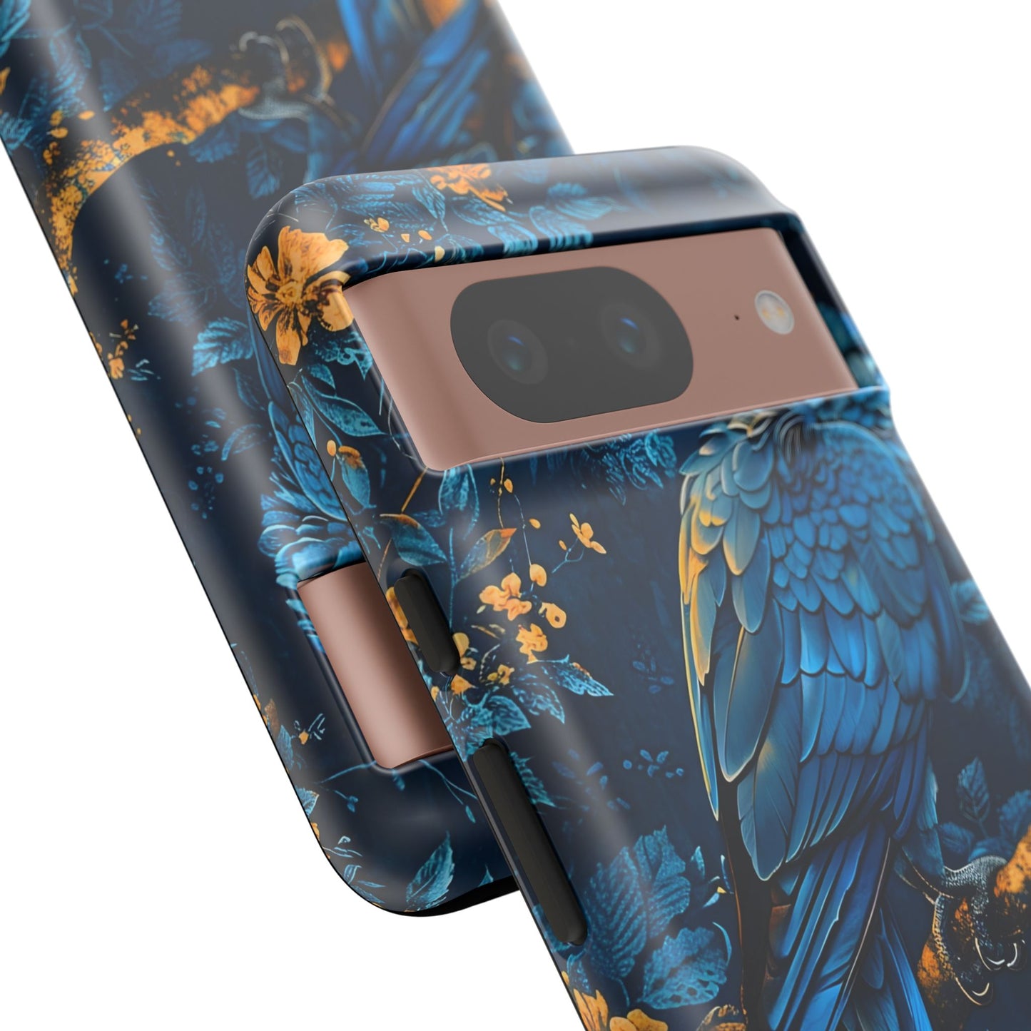 Tough Cases - Vibrant Blue Parrot Phone Case, Tropical Bird Phone Cover, Nature Lover Gift, Eco-Friendly Accessories, Unique Wildlife Decor