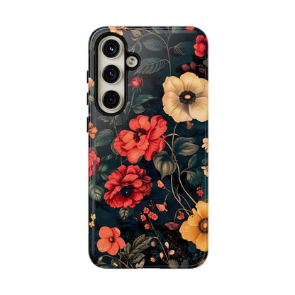 Floral Phone Case, Tough Cases, Flower Motif, Protective Cover, Gift for Her, Floral Design, Spring Accessory