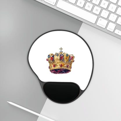 Luxurious Crown Mouse Pad with Wrist Rest, Royal Decor, Office Supplies, Gift for Gamers & Students, Home Office Accessory