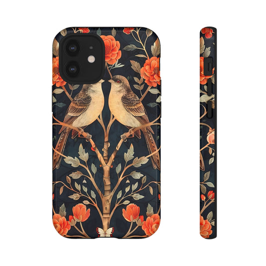 Floral Phone Case – Tough Cases with Bird Design, Unique Gift for Nature Lovers, Stylish Tech Accessory, Phone Cover, Artistic Case