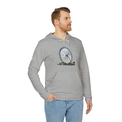 adidas Unisex Fleece Hoodie - London Eye - Iconic Ferris Wheel