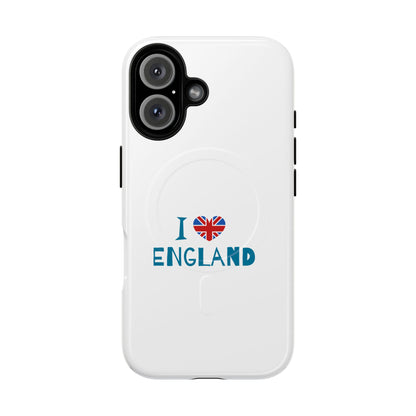 I Love England Magnetic Phone Case | Tough Protective Cover, Travel Gift, Souvenir for England Lovers, Personalized Phone Accessories