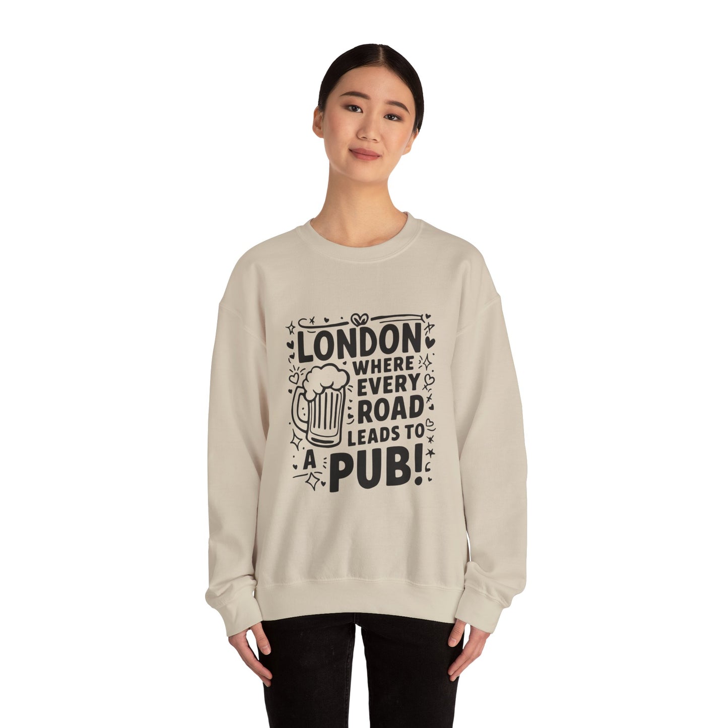 Unisex Heavy Blend™ Crewneck Sweatshirt - London's Pub Leading Roads