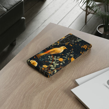 Floral Phone Case, Tough Cases with Bird Design, Nature Lover Gift, Stylish Protection, Birthday Present, Floral Phone Cover