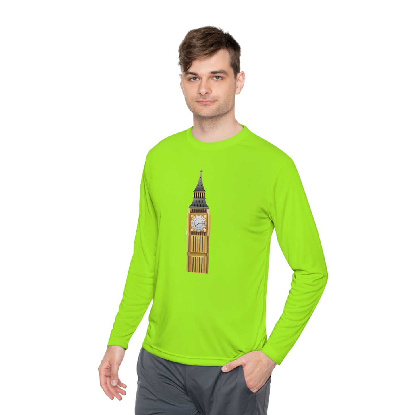 Unisex Lightweight Long Sleeve Tee - Iconic Big Ben Clock Tower Design