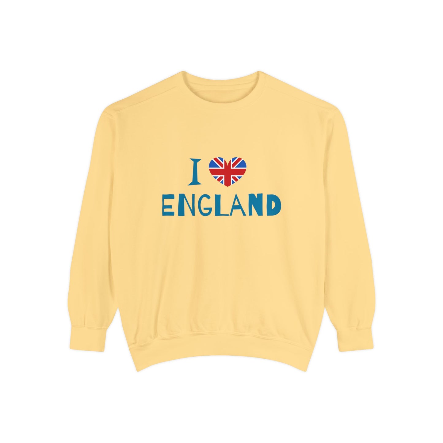 Unisex Garment-Dyed Sweatshirt Relaxed - I Love England
