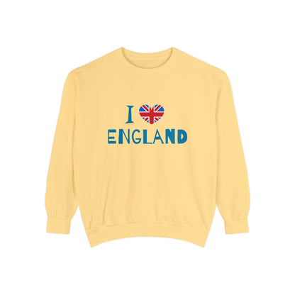 Unisex Garment-Dyed Sweatshirt Relaxed - I Love England