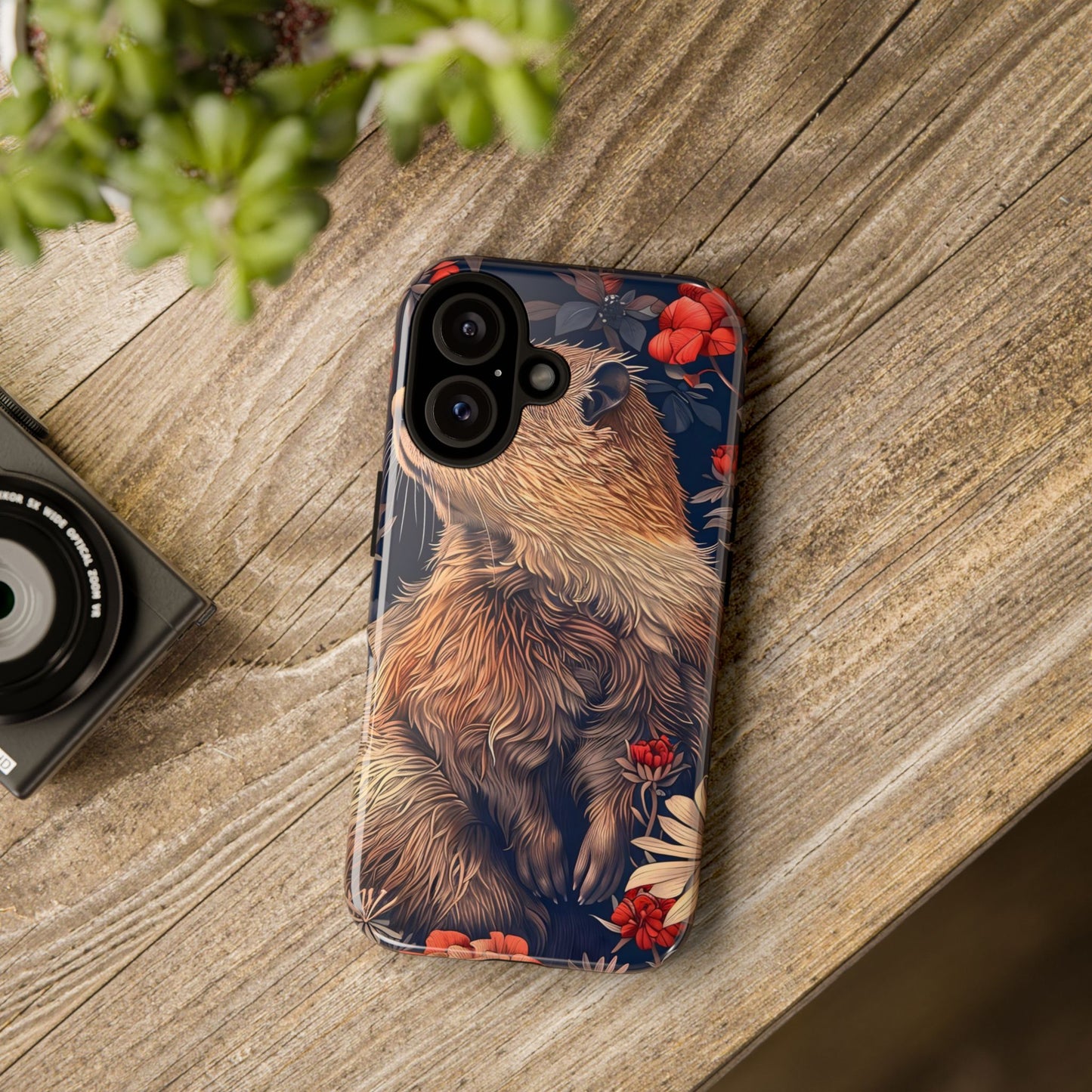 Floral Critter Phone Case, Tough Cases for Animal Lovers, Protective Cases for Phones, Unique Gift for Wildlife Enthusiasts