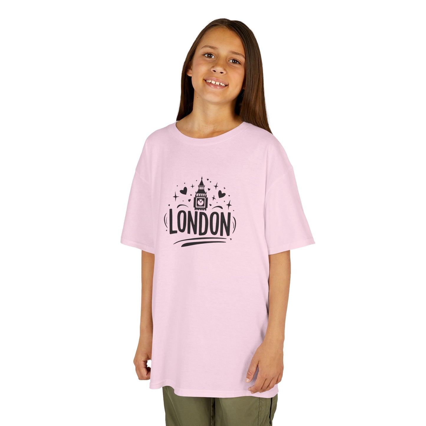 Kids Heavy Cotton Tee -  Adorable London - Perfect for Young Explorers!