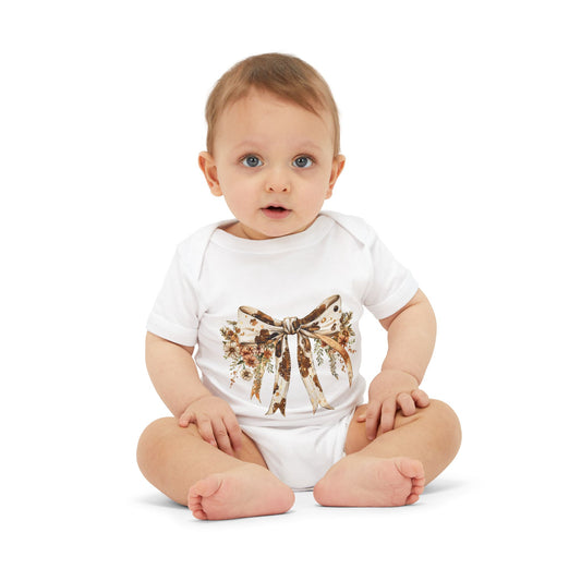 Floral Bow Infant Onesie - Adorable Baby Gift for Celebrations