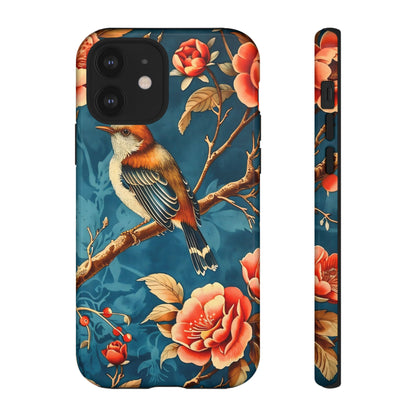 Bird & Floral Phone Case, Tough Cases for Nature Lovers, Gift for Her, Customizable Design, Vibrant Tech Accessories