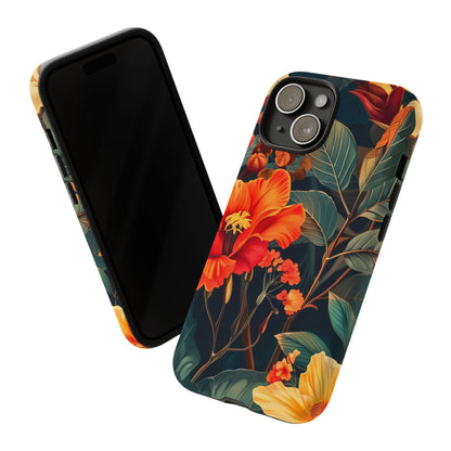 Tough Floral Phone Case | Tropical Vibe, Gift for Nature Lovers, Summer Beach Accessory, Floral Pattern, Trendy Phone Accessories