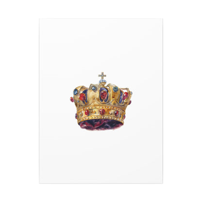 Crown Art Print, Royal Wall Decor, Matched for Home or Office, Gift for Art Lovers, Unique Royalty Artwork