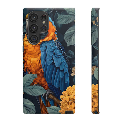 Tropical Parrot Phone Case - Tough Cases, Colorful Phone Cover, Nature Lover Gift, Floral Design, Bird Lover Accessory