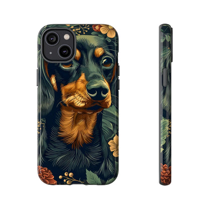 Dachshund Phone Case, Floral Pet Phone Cover, Dog Lover Gift, Tough Phone Case, Custom Dachshund Design, Unique Dog Owner Accessory
