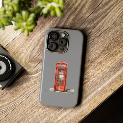 Red Phone Booth Phone Case, Vintage Style Case, Tough Cases for Gifts, Quirky Phone Accessories, Travel Lover's Gift
