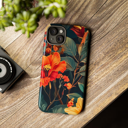 Tough Floral Phone Case | Tropical Vibe, Gift for Nature Lovers, Summer Beach Accessory, Floral Pattern, Trendy Phone Accessories