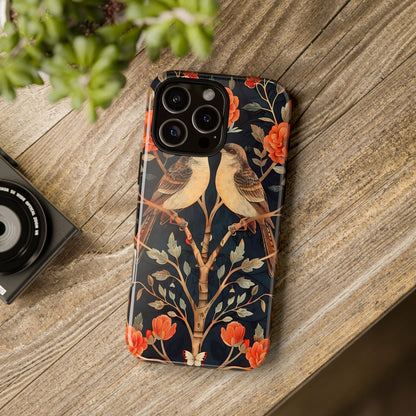 Floral Phone Case – Tough Cases with Bird Design, Unique Gift for Nature Lovers, Stylish Tech Accessory, Phone Cover, Artistic Case