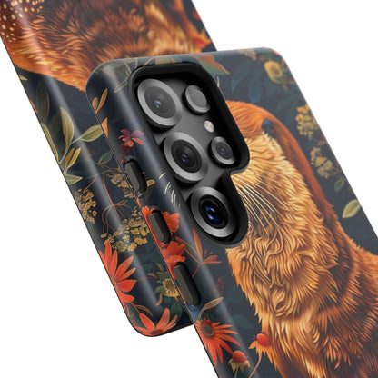Otter Phone Case, Floral Otter Design, Tough Phone Cover, Nature Lover Gift, Cute Animal Accessories