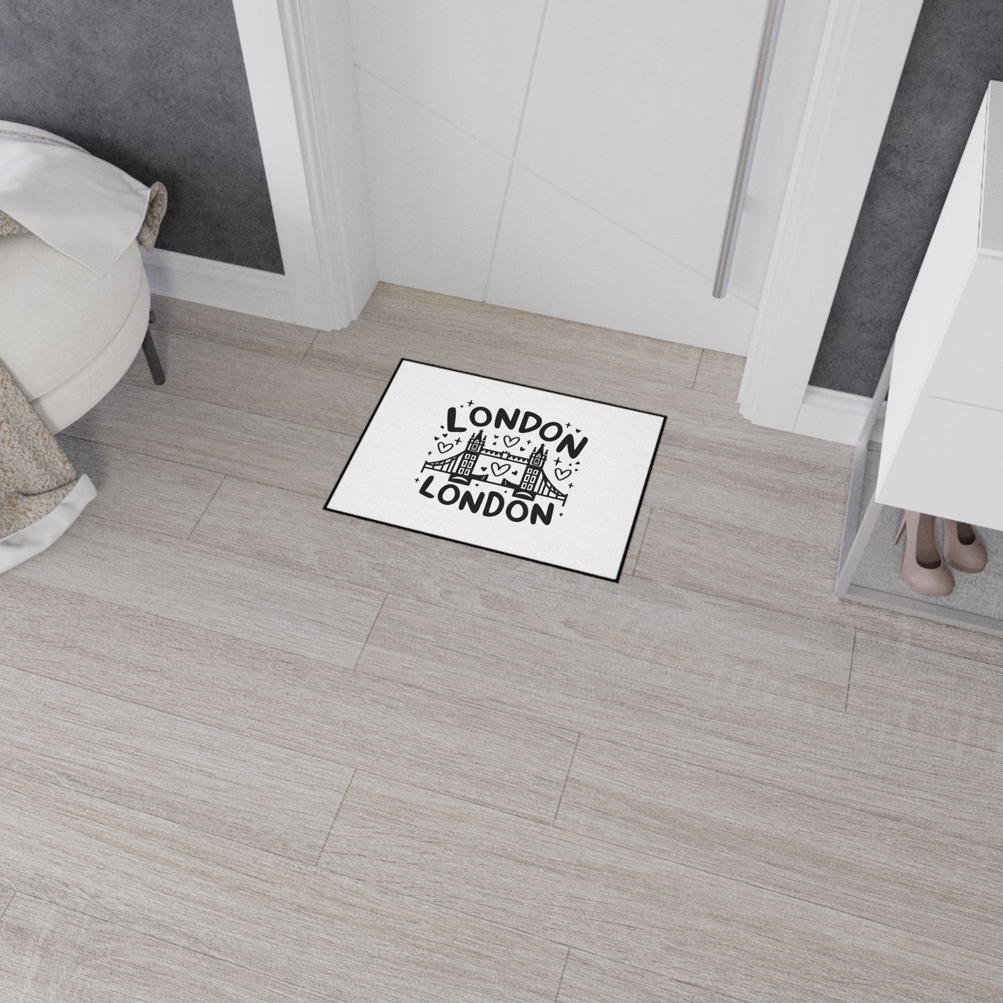 London-Themed Heavy Duty Floor Mat | Welcome Mat, Home Decor, Travel Gift, Rug, Kitchen Mat