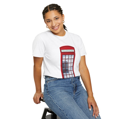 Unisex Garment-Dyed T-shirt - Iconic British Public Telephone