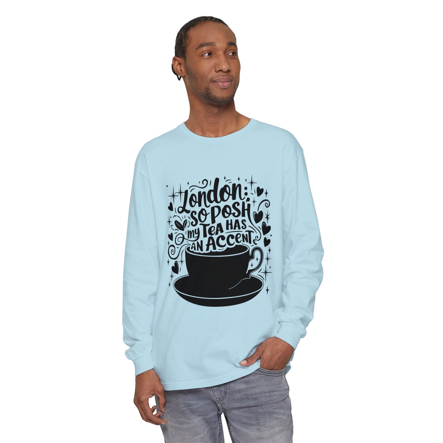 Unisex Garment-dyed Long Sleeve T-Shirt - London's Nostalgic Tea