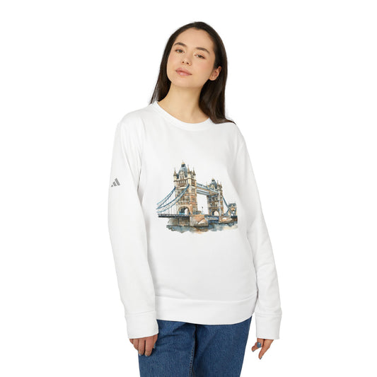 Adidas Unisex Fleece Crewneck Sweatshirt - London Bridge Design - Cozy Style for Travelers