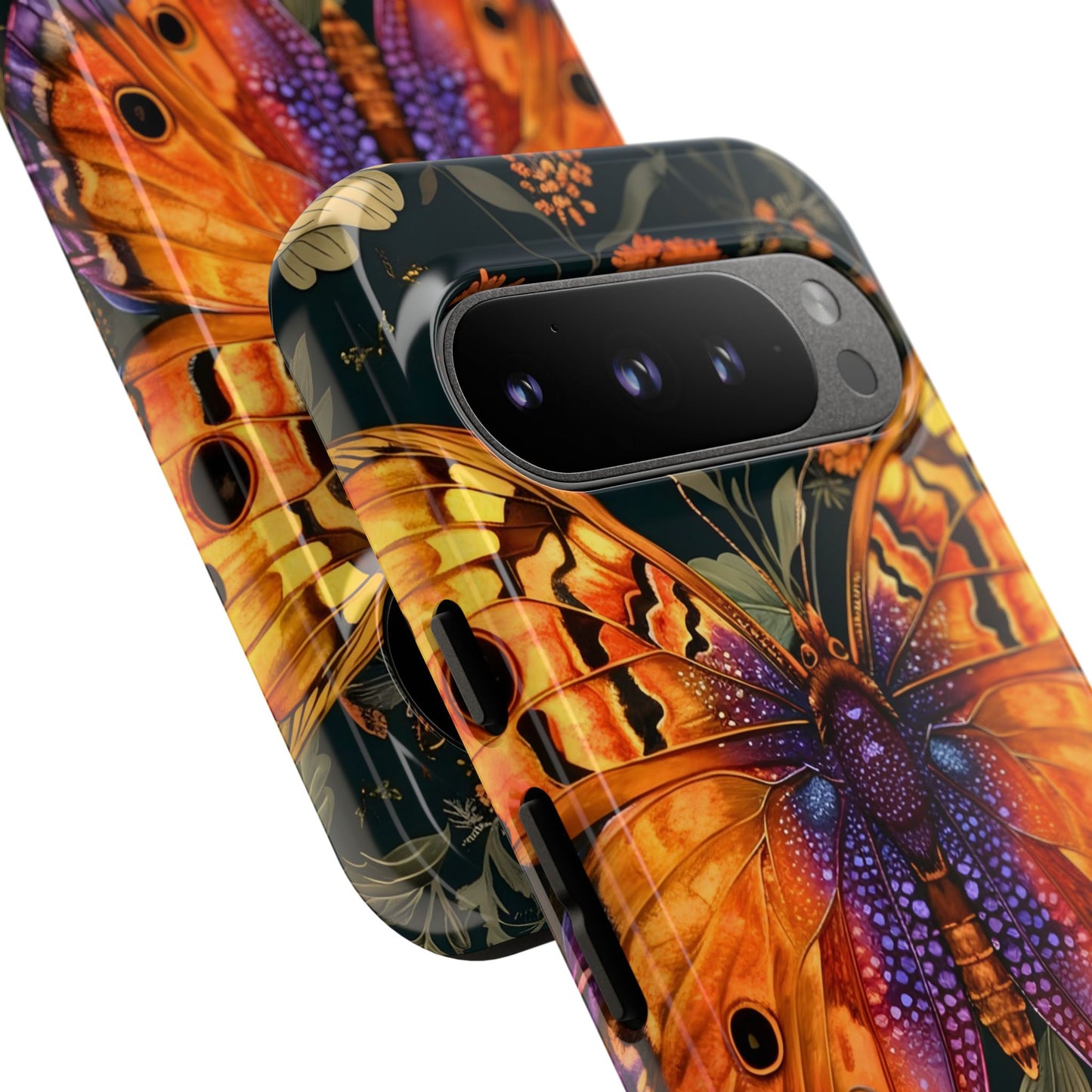 Butterfly Phone Case, Tough Cases for Nature Lovers, Vibrant Floral Design, Gift for Her, Cute Phone Accessories, Butterfly Artwork